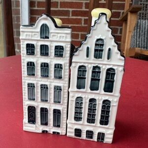 TWO! KLM Blue Delft Canal Houses #52 & #67 BOLS Dutch Holland Royal